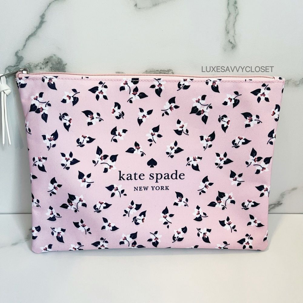 Kate Spade Large Canvas Floral Pouch